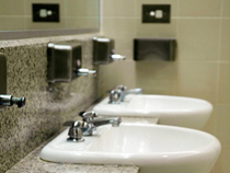 clean office bathroom